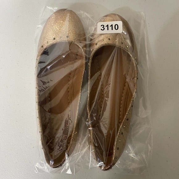 Frye Girls Youth Carson Shimmer Ballet Flat Rose Gold Slip On Shoe Casual Size 4 - Picture 9 of 9